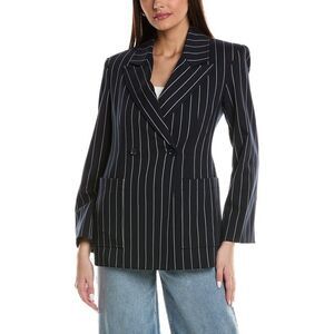 Kenneth Cole Womens Pinstripe Jacket, Blue
